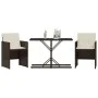 Garden chairs and table with cushions 3 pieces brown PE rattan by , Garden sets - Ref: Foro24-365065, Price: 165,83 €, Discou...