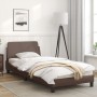 Bed frame with headboard brown synthetic leather 90x200cm by , Beds and slatted bases - Ref: Foro24-373120, Price: 111,72 €, ...