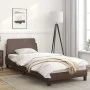 Bed frame with headboard brown synthetic leather 90x200cm by , Beds and slatted bases - Ref: Foro24-373120, Price: 134,76 €, ...