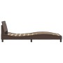 Bed frame with headboard brown synthetic leather 90x200cm by , Beds and slatted bases - Ref: Foro24-373120, Price: 111,72 €, ...
