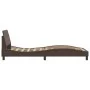 Bed frame with headboard brown synthetic leather 90x200cm by , Beds and slatted bases - Ref: Foro24-373120, Price: 134,76 €, ...