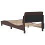 Bed frame with headboard brown synthetic leather 90x200cm by , Beds and slatted bases - Ref: Foro24-373120, Price: 111,72 €, ...