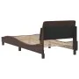 Bed frame with headboard brown synthetic leather 90x200cm by , Beds and slatted bases - Ref: Foro24-373120, Price: 134,76 €, ...