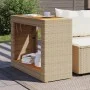 Garden side table with beige PE rattan wood top 100x40x75 cm by , Garden tables - Ref: Foro24-366308, Price: 114,72 €, Discou...