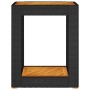 Mesa auxiliar jardín tapa madera ratán PE negro 60x40x75 cm de , Mesas de jardín - Ref: Foro24-366303, Precio: 66,40 €, Descu...