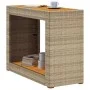 Garden side table with beige PE rattan wood top 100x40x75 cm by , Garden tables - Ref: Foro24-366308, Price: 114,72 €, Discou...