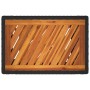 Mesa auxiliar jardín tapa madera ratán PE negro 60x40x75 cm de , Mesas de jardín - Ref: Foro24-366303, Precio: 66,40 €, Descu...