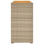 Mesa auxiliar jardín tapa madera ratán PE beige 100x40x75 cm de , Mesas de jardín - Ref: Foro24-366308, Precio: 99,40 €, Desc...