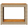 Mesa auxiliar jardín tapa madera ratán PE beige 100x40x75 cm de , Mesas de jardín - Ref: Foro24-366308, Precio: 99,40 €, Desc...