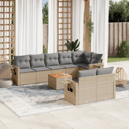 9-piece garden sofa set with beige synthetic rattan cushions by , Modular outdoor sofas - Ref: Foro24-3224652, Price: 589,42 ...