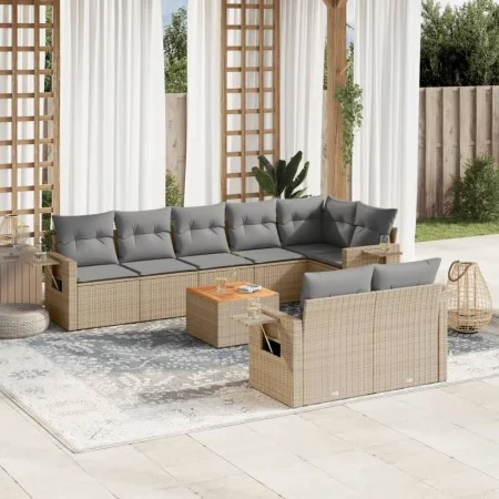 9-piece garden sofa set with beige synthetic rattan cushions by , Modular outdoor sofas - Ref: Foro24-3224652, Price: 590,17 ...