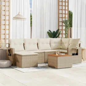 7-piece garden sofa set and beige synthetic rattan cushions by , Modular outdoor sofas - Ref: Foro24-3224665, Price: 473,86 €...