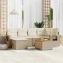 7-piece garden sofa set and beige synthetic rattan cushions by , Modular outdoor sofas - Ref: Foro24-3224665, Price: 473,86 €...
