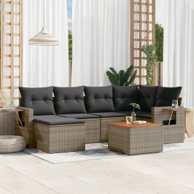 7-piece garden sofa set with gray PE rattan cushions by , Modular outdoor sofas - Ref: Foro24-3224667, Price: 406,73 €, Disco...