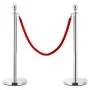Portable VIP queue barrier, 3 pieces, silver stainless steel. by vidaXL, Warning and protection signs - Ref: Foro24-145731, P...