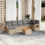 Gartensofa-Set mit beigen Kissen 8 Stück PE-Rattan von , Modulare Sofas für den Außenbereich - Ref: Foro24-3224673, Preis: 47...