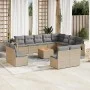 Garden sofa set with cushions 13 pieces beige synthetic rattan by , Modular outdoor sofas - Ref: Foro24-3224813, Price: 820,5...