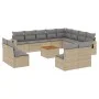 Garden sofa set with cushions 13 pieces beige synthetic rattan by , Modular outdoor sofas - Ref: Foro24-3224813, Price: 820,5...