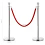 Portable VIP queue barrier, 3 pieces, silver stainless steel. by vidaXL, Warning and protection signs - Ref: Foro24-145731, P...