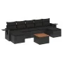 8-teiliges Gartensofa-Set und schwarze synthetische Rattankissen von , Modulare Sofas für den Außenbereich - Ref: Foro24-3224...