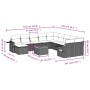 Gartensofa-Set 12-teilig mit schwarzen synthetischen Rattankissen von , Modulare Sofas für den Außenbereich - Ref: Foro24-322...