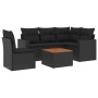 6-teiliges Gartensofa-Set und schwarze synthetische Rattankissen von , Gartensets - Ref: Foro24-3256454, Preis: 410,58 €, Rab...