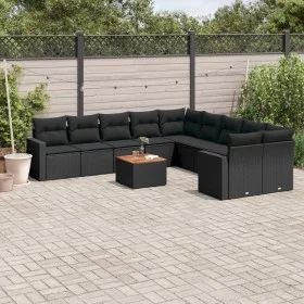 11-piece garden sofa set and black synthetic rattan cushions by , Garden sets - Ref: Foro24-3256643, Price: 674,49 €, Discoun...