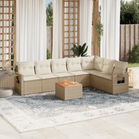 Gartensofa-Set mit beigen Kissen 8 Stück PE-Rattan von , Gartensets - Ref: Foro24-3256926, Preis: 547,32 €, Rabatt: %