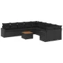 11-teiliges Gartensofa-Set und schwarze synthetische Rattankissen von , Gartensets - Ref: Foro24-3256643, Preis: 674,49 €, Ra...