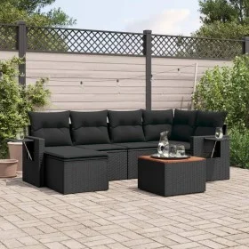 7-piece garden dining set and black synthetic rattan cushions by , Garden sets - Ref: Foro24-3256993, Price: 473,88 €, Discou...