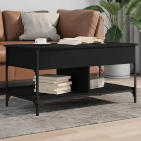 Engineered wood and black metal coffee table 100x50x50 cm by , Coffee table - Ref: Foro24-845366, Price: 83,07 €, Discount: %
