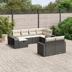 Garden sofa set 10 pieces with black synthetic rattan cushions by , Garden sets - Ref: Foro24-3266236, Price: 530,06 €, Disco...