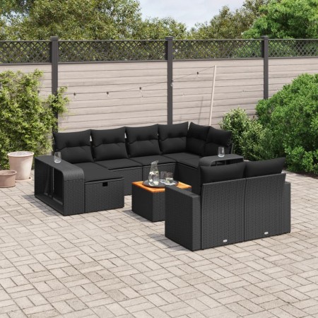 11-teiliges Gartensofa-Set und schwarze synthetische Rattankissen von , Gartensets - Ref: Foro24-3266255, Preis: 613,70 €, Ra...