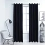 Blackout curtains with rings 2 pcs black velvet 140x225 cm by vidaXL, Curtains and curtains - Ref: Foro24-134489, Price: 41,4...