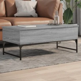Sonoma gray metal engineered wood coffee table 100x50x40 cm by , Coffee table - Ref: Foro24-845379, Price: 78,66 €, Discount: %