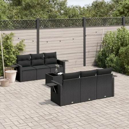 7-piece garden dining set and black synthetic rattan cushions by , Garden sets - Ref: Foro24-3219904, Price: 494,84 €, Discou...