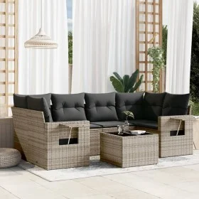 7-teiliges Gartensofa-Set mit grauen PE-Rattan-Kissen von , Gartensets - Ref: Foro24-3219919, Preis: 431,20 €, Rabatt: %