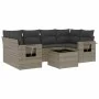 7-piece garden sofa set with gray PE rattan cushions by , Garden sets - Ref: Foro24-3219919, Price: 431,20 €, Discount: %