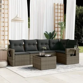 6-teiliges Gartenmöbel-Set und graue synthetische Rattankissen von , Gartensets - Ref: Foro24-3220139, Preis: 371,45 €, Rabat...