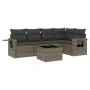 6-piece garden furniture set and gray synthetic rattan cushions by , Garden sets - Ref: Foro24-3220139, Price: 371,41 €, Disc...