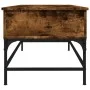 Engineered wood coffee table metal smoke oak 100x50x45 cm by , Coffee table - Ref: Foro24-845398, Price: 70,23 €, Discount: %