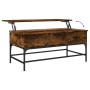 Couchtisch aus Holzwerkstoff, Metall, Raucheiche, 100 x 50 x 45 cm von , Couchtisch - Ref: Foro24-845398, Preis: 71,14 €, Rab...