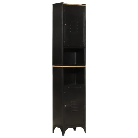 Badezimmerschrank aus Eisen und massivem Mangoholz, 40 x 27 x 180 cm von , Badezimmerwaschtische - Ref: Foro24-3217108, Preis...