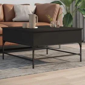Couchtisch aus Holzwerkstoff und schwarzem Metall, 80 x 80 x 45 cm von , Couchtisch - Ref: Foro24-845401, Preis: 81,80 €, Rab...