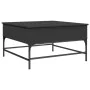 Engineered wood and black metal coffee table 80x80x45 cm by , Coffee table - Ref: Foro24-845401, Price: 82,44 €, Discount: %