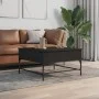Engineered wood and black metal coffee table 80x80x45 cm by , Coffee table - Ref: Foro24-845401, Price: 82,44 €, Discount: %