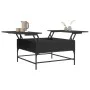 Engineered wood and black metal coffee table 80x80x45 cm by , Coffee table - Ref: Foro24-845401, Price: 82,44 €, Discount: %