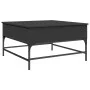 Engineered wood and black metal coffee table 80x80x45 cm by , Coffee table - Ref: Foro24-845401, Price: 82,44 €, Discount: %