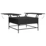Engineered wood and black metal coffee table 80x80x45 cm by , Coffee table - Ref: Foro24-845401, Price: 82,44 €, Discount: %