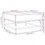 Engineered wood and black metal coffee table 80x80x45 cm by , Coffee table - Ref: Foro24-845401, Price: 82,44 €, Discount: %